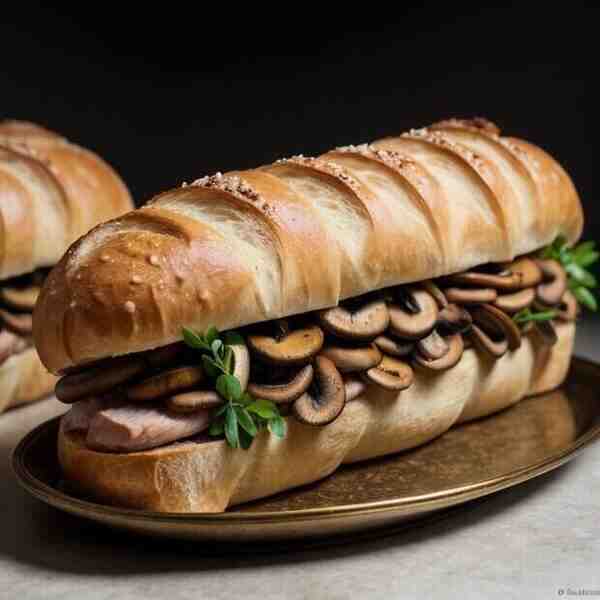 Багет фаршированный курицей и грибами